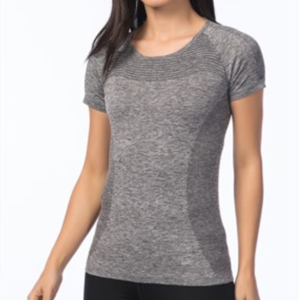 Nike Grey Stretch Knit Short Sleeve Training Top Shirt Small Euc